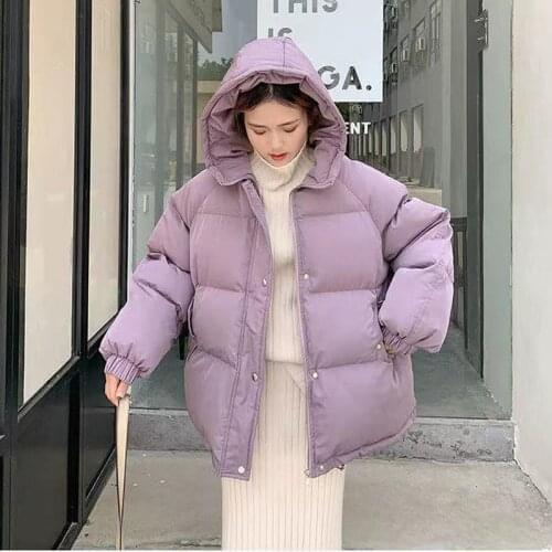 Down jacket female in the winter of 2021 the new winter jacket or lend students take ins cotton-padded clothes coat wet bread