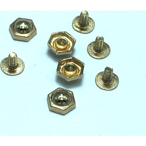 100 pcs 12 x 10 mm Gold studs, screw rivets, chicago screw / concho screw, unusual steampunk finding