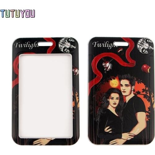 1pcs PC2765 Vampire Theme Twilight Lanyard Credit Card ID Holder Bag Student Travel Bank Bus Business Card Cover Badge For Fans