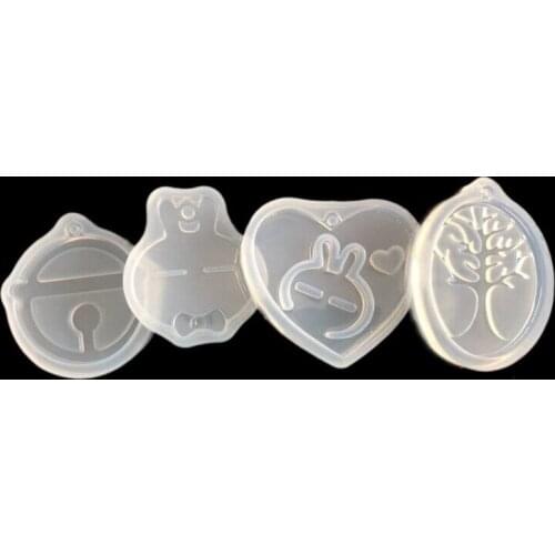 1pcs Silicone Mold rabbit Tree Bell Resin Silicone Mould handmade DIY Jewelry Making epoxy resin molds Decoration Accessories