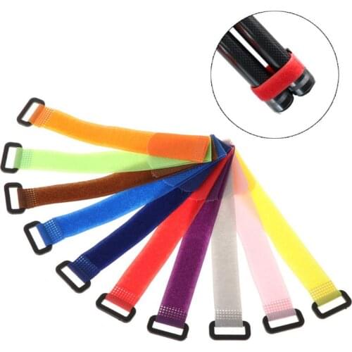 10Pcs/Bag Fishing Rod Band Fixing Tie Strap Adjustable Belt Nylon Wrap Tool