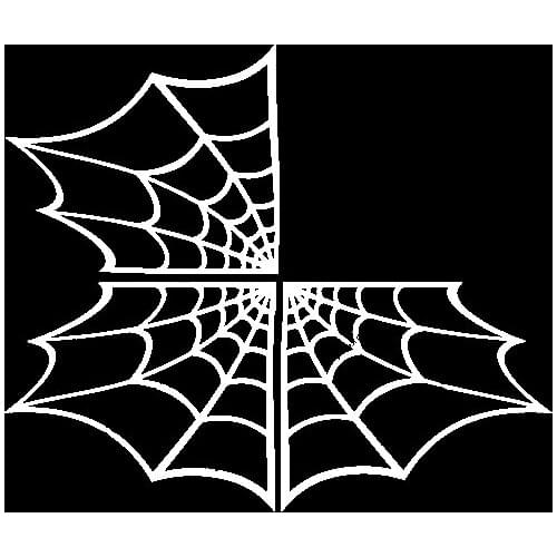 14.7CM*12.5CM Minimalist Artistic Delicate Spider Web Beautiful Vinyl Decal Original Car Sticker Black/Silver C19-1237