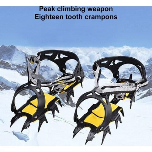 18 Teeth Powerful Crampons for Outdoor Winter Walk Ice Fishing Rock Climbing Snow Shoes Antiskid Manganese Steel Shoe Covers