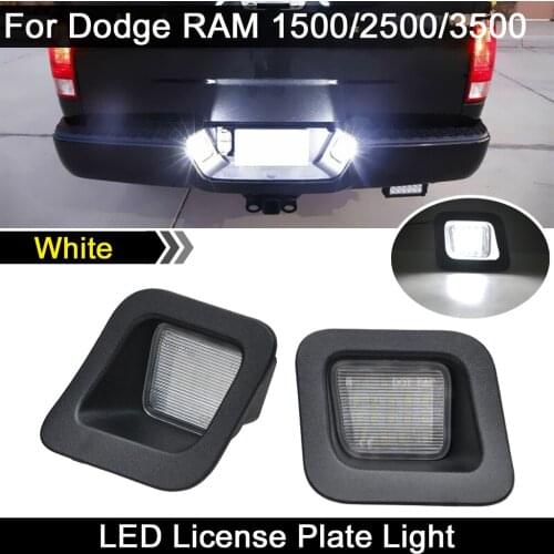 For Dodge RAM 1500 2500 3500 2003-2018 Car Rear White LED License Plate Light Number Plate Lamp