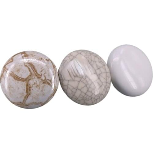 2PCS Ronde Keramische Knoppen gebruikt voor Kast Deuren Laden Kisten decoratieve Kinderkamer Wit/Crackle/Marmer Knop pull Handle