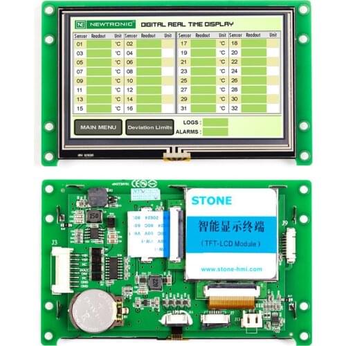 4.3" TFT LCD Monitor Touch Screen with CPU + Driver + RS232/ RS485/ USB Interface Support Any Microcontroller 100PCS