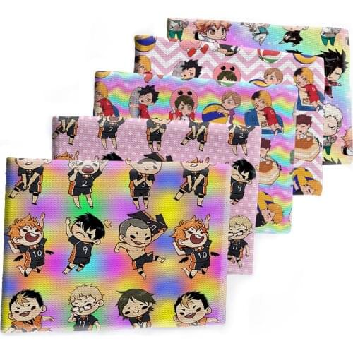 50*145cm haikyuu Cartoon Bullet Textured Kuroko no basuke Liverpool Patchwork Tissue Kids home textile