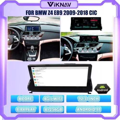 12.3 Inch Android 11 Car Radio For BMW Z4 E89 2009-2018 CIC DVD Multimedia Player With Screen 256GB GPS Navigation 2din