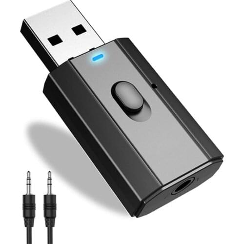 Bluetooth-compatible 5.0 Adapter USB Wireless Transmitter Receiver Music Audio for PC TV Car Hands-free 3.5mm AUX Adaptador