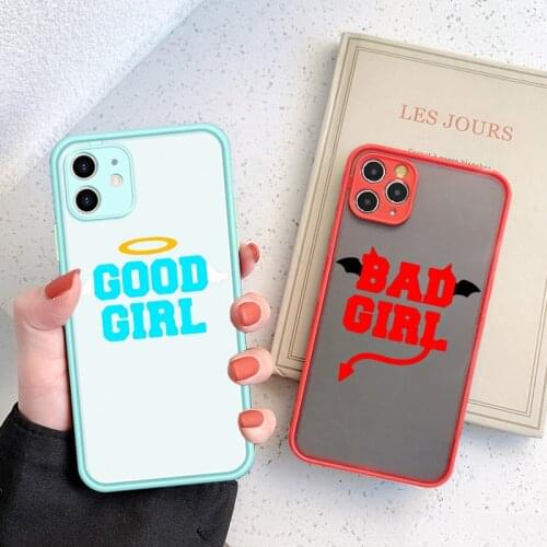 Cute Angel Demon Good Girl Bad Girl Phone Case for iPhone 12 Mini 11 Pro X XS XR Max 6 6S 7 8 Plus SE 2020 Skin Feel Back Cover