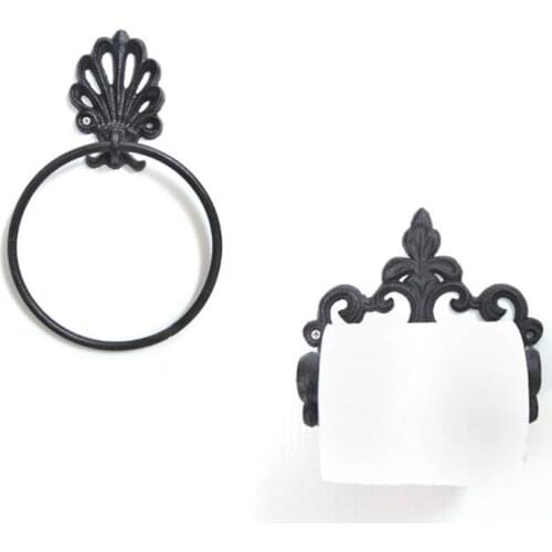 LCH Vintage Style Iron Art Towel Holder tissue Holder Door Knob Pull Cloth hook Outdoor Hook Ancient Style Clothes Hook