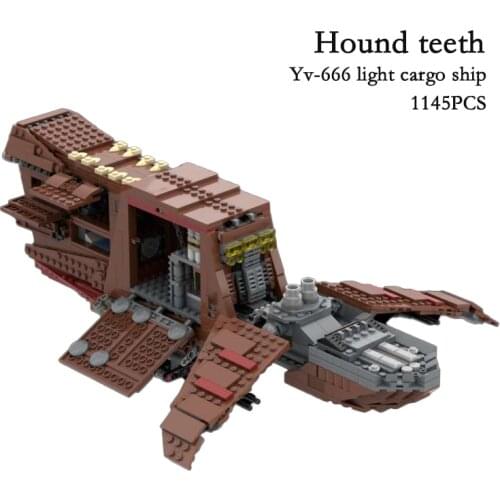 Yv-666 light cargo spaceship MOC building block 1145 pcs children assembly model star movie toy gift DIY kit