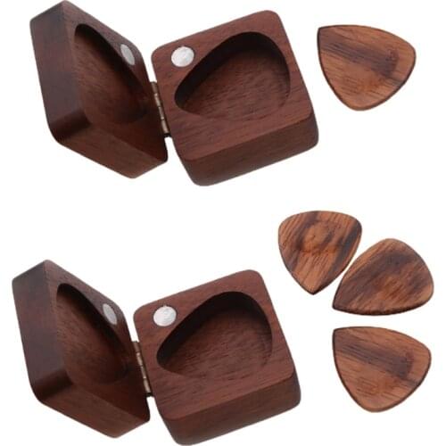 Guitar Pick Storage Box Wooden Guitar Pick Holder Case Electric Guitar Guitar Accessories Organizer Guitarist Musician Gift