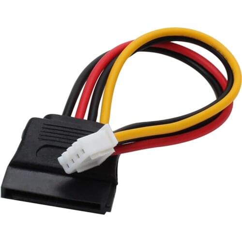 ITX Floppy Floppy 4Pin Female XH2.54mm to 15Pin SATA Female Adapter Converter Power Leads Cable Cord 18AWG Wire