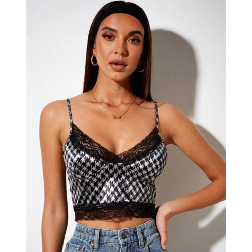 Summer Backless Streetwear Girl Camisole Aesthetic Tank Tops Lace HemTop Women Sexy Strap Camis