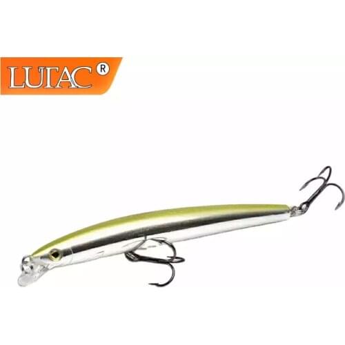 Lutac Fishing Lures Minnow Hard Baits Artifical Suspening Plastic Treble Hooks Colorful Laser Coating