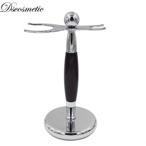 DS metal Chrome plated Stand for safety Razor and Brush Bathroom latest shaving stand for luxury gifts