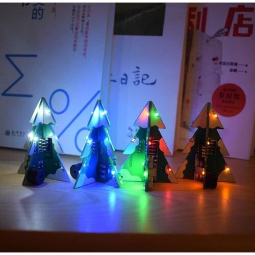 3D Mini PCB Stereo Christmas Tree DIY Music Kit Circuit Electronic DIY Kits Gift
