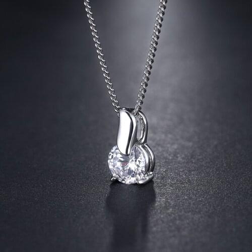 GMGYQ Fashion Sliver Color AAA + Zircon Crystal Round Pendant Necklace For Women Wedding Jewelry