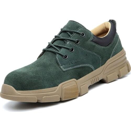 Mens Steel Toe Cap Protective Work Shoes Short Boots Men Safety Shoes Indestructible Outdoor Waterproof Non-slip Sneakers