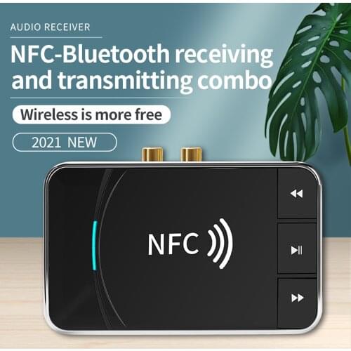 NFC Bluetooth5.0 Audio Transmitter Receiver RCA 3.5mm AUX Jack USB Dongle Music Wireless Adapter For Car PC TV Headphones