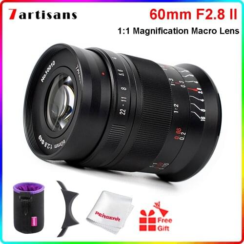 7artisans 60mm F2.8 Mark II Manual Focus Macro APS-C Lens for Sony E Nikon Z Fuji XF M4/3 Mount A6600 A6500 X-T3 X-T20 Z6 Z7 G7