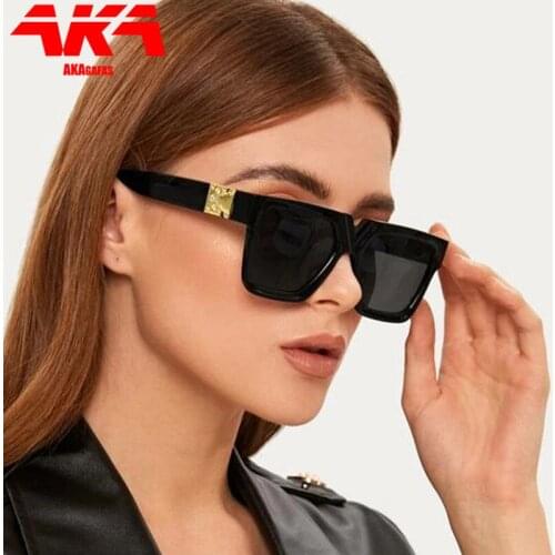 AKAgafas Oversized Sunglasses Women 2021 Luxury Brand Square Sunglasses Women/Men Sunglasses Women Mirror Oculos De Sol Feminino
