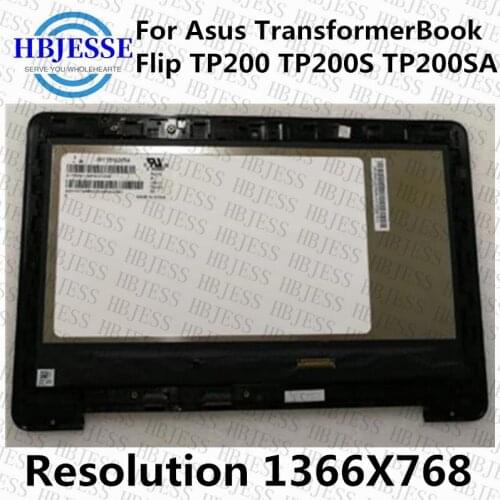 Original 11.6''LCD touch screen Assembly For Asus Transformer Book Flip TP200 TP200S TP200SA HD 1366X768 Digitizer With Bezel