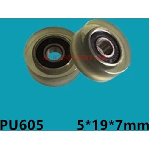 Plastic wheel 605 bearing pulley plastic roller track wheel pulley 5*19*7mm PU polyurethane pulley
