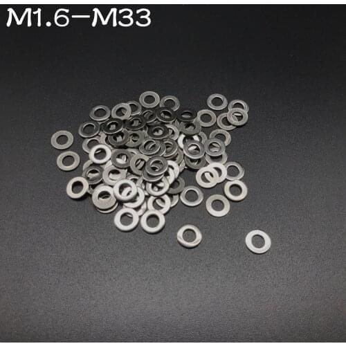 100pcs M1.6 M2 M2.5 M3 M3.5 M4 M5 M6 304 Stainless Steel Flat Washer Plain Washer Flat gasket M8~M33