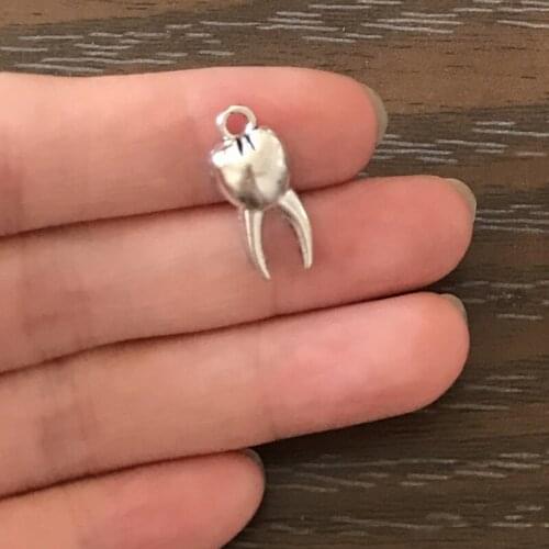 20PCS DIY Jewelry Making Tooth Charms Zinc Alloy Teeth Pendant Charm for Charm Bracelet Necklace Earrings Zipper Pull Bookmark