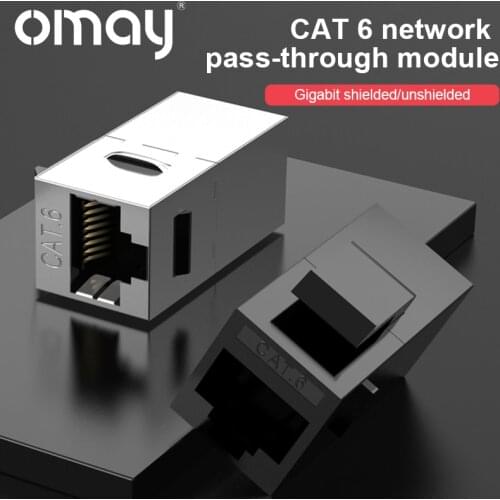 CAT6 Straight Through Network Module RJ45 Conector Information Socket Computer Coupler Cable Adapter Ethernet Keystone Jack OMAY