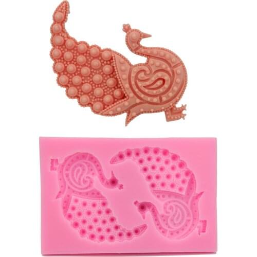 Animal Peacock Silicone Fondant Soap 3D Cake Mold Cupcake Jelly Candy Chocolate Decoration Baking Tool Moulds FQ1772