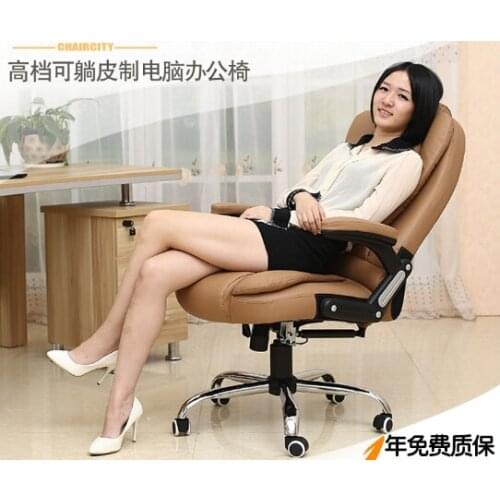 Special package mail can lie office chair Human body engineering home computer massage leather boss cowhide swivel chair
