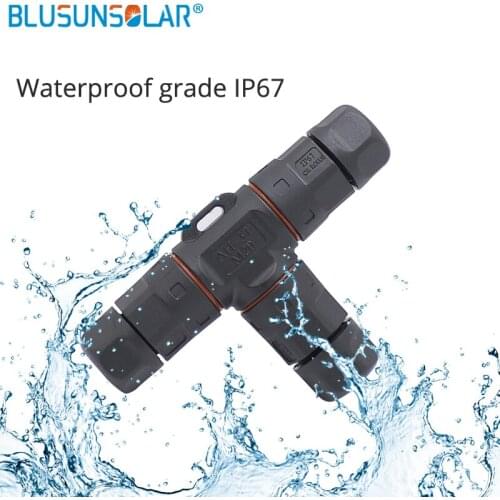 IP67 T-shaped 3-wire waterproof connector 2 pin/3 pin Wire diameter 10mmsq L20 250V 20A