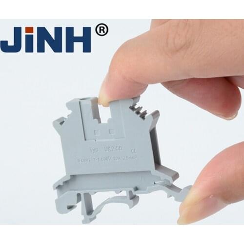 Grey Color Universal Screw Feed-through Strip Plug Wire Electrical Connector Din Rail Terminal Block 32A/690V