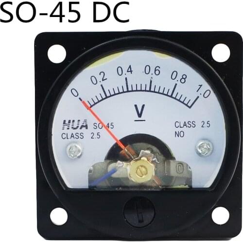 SO-45 DC Anlog Voltmeter 1V2V3V5V10V15V20V30V40V50V100V150V200V250V300V400V450V500V voltage panel meter