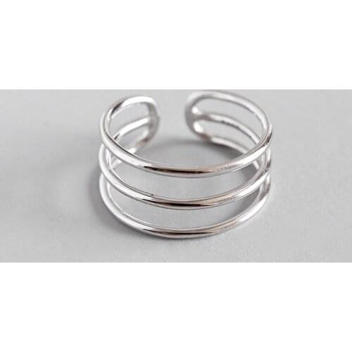 WYJZY Personalized fashion sterling silver open ring smooth surface shine ladies fine jewelry casual fashion match