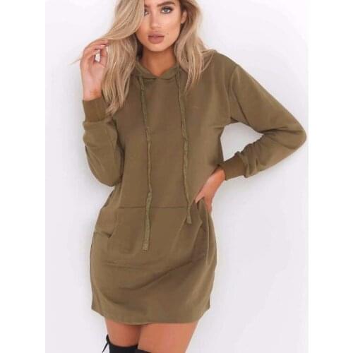 COLDKER women casual dress hooded long sleeves cloth for female woman fashion clothing office ladies dress streetwear