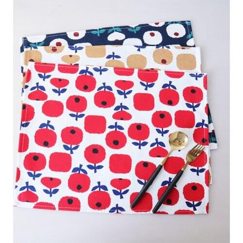 1pc Ins Hot Cotton Placemat Table Napkin Tablewares Mats Pads Family Visit Gift 32x42cm 12.6"x16.5"