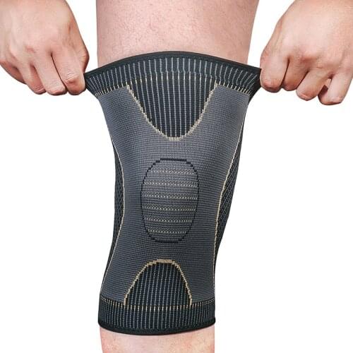 1Pc Sports Nylon Knee Support Braces Silicone Non-Slip Breathable Elastic Knitted Fitness Knee Pads Compression Knee Pad Sleeve