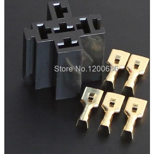 10Sets relay Holder Base connector Automotive relay socket connector with 6.3MM copper terminals