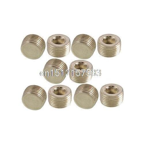 10 Pcs 3/8" PT Thread Metal Internal Hex Head Socket Pipe Plugs