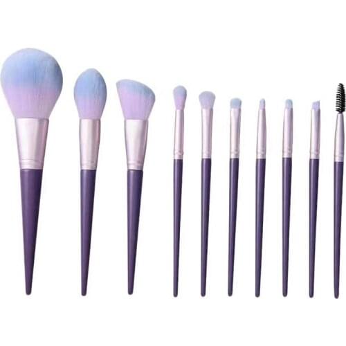 10Pcs Soft Natural Hair Makeup Brushes Professional Foundation Powder Eyeshadow Make Up Brush Set
