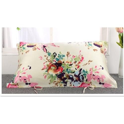 100% Pure Mulberry Silk 16momme Pillow Towel Silk Pillow Cover With Silk Ribbon Ties at the Backside Tie To The Pillow