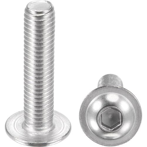Uxcell M8x40mm 304 Stainless Steel Flanged Button Head Socket Cap Screws 20pcs