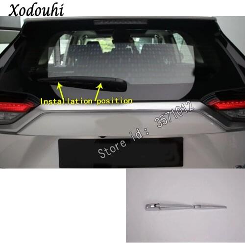 For Toyota RAV4 2019 2020 Car Sticker Styling Windscreen Trim Rear Glass Wiper Nozzle Cover Tail Window Frame Molding 3pcs