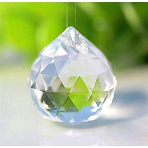 30mm/40mm Hanging Clear Crystal Lighting Ball Prisms DIY Curtain ChandelierDecor
