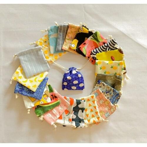 5pcs/lot Jewelry Drawstring Pouches Randomly Fabric Small Bags 10*12 cm Necklace Bracelet Earring Packaging Storage Organizer