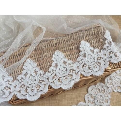 5 yard cording lace trim car bone wedding dress lace ribbon veil decoration DIY sewing material